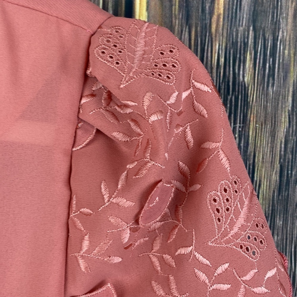 Beautiful Vintage Rose Colored Rae Hepburn Blouse- Size Med - Picture 12 of 12